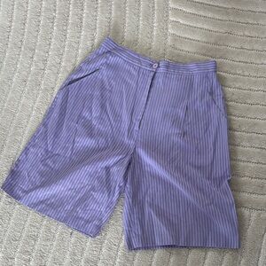Vintage Purple Stripe Casual Shorts